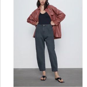 Worn Once Zara Slouchy Pants Charcoal Dark Grey 2